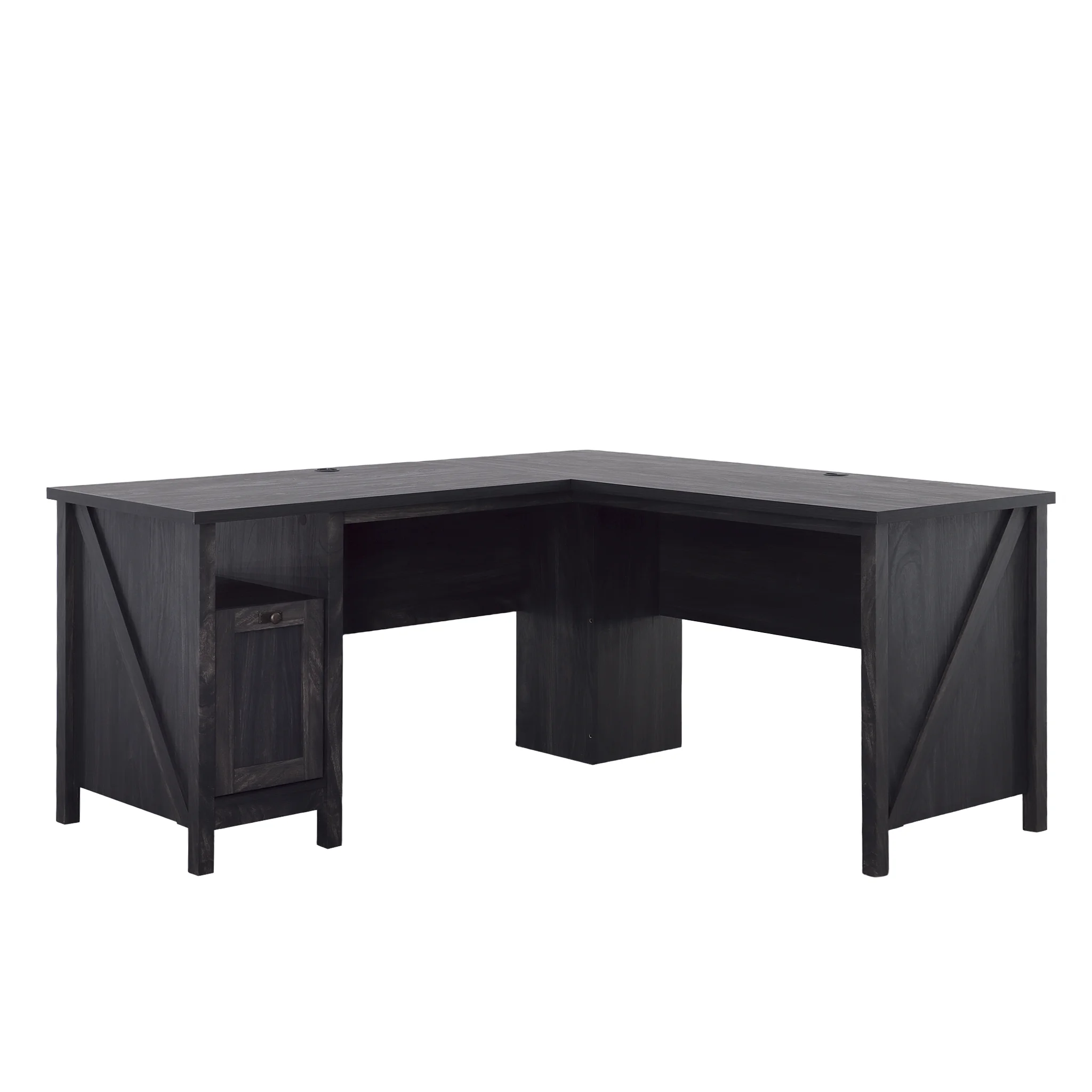 Better Homes & Gardens Modern Farmhouse L-Desk, Black Finish