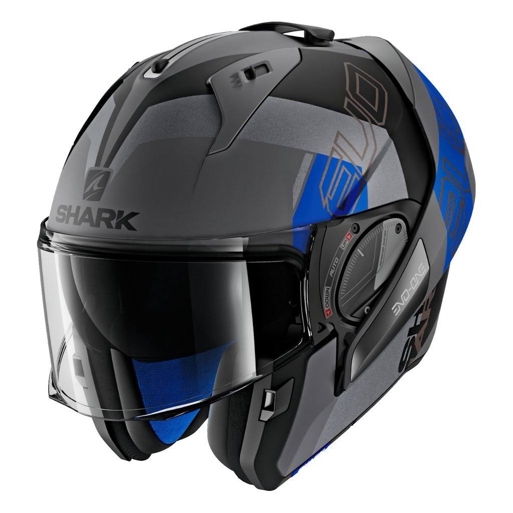 Shark Evo One 2 Helmet - Slasher - Matte Anthracite/Blue - Medium