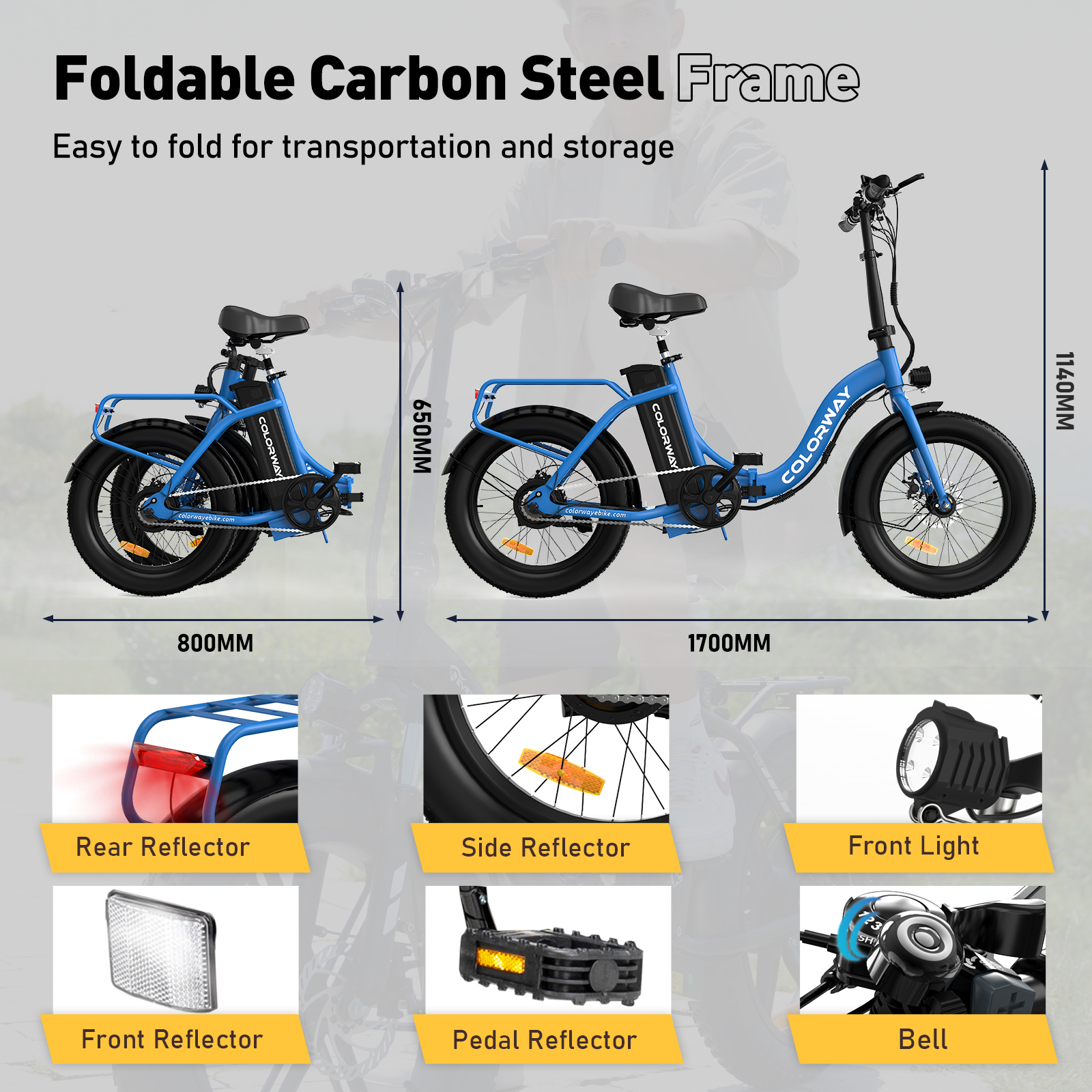 COLORWAY 20x3.0 Fat Tire Electric Bicycles, 12Ah/36V/500W E Bike, 20MPH electric bike for Teenager and Adults BK6MG