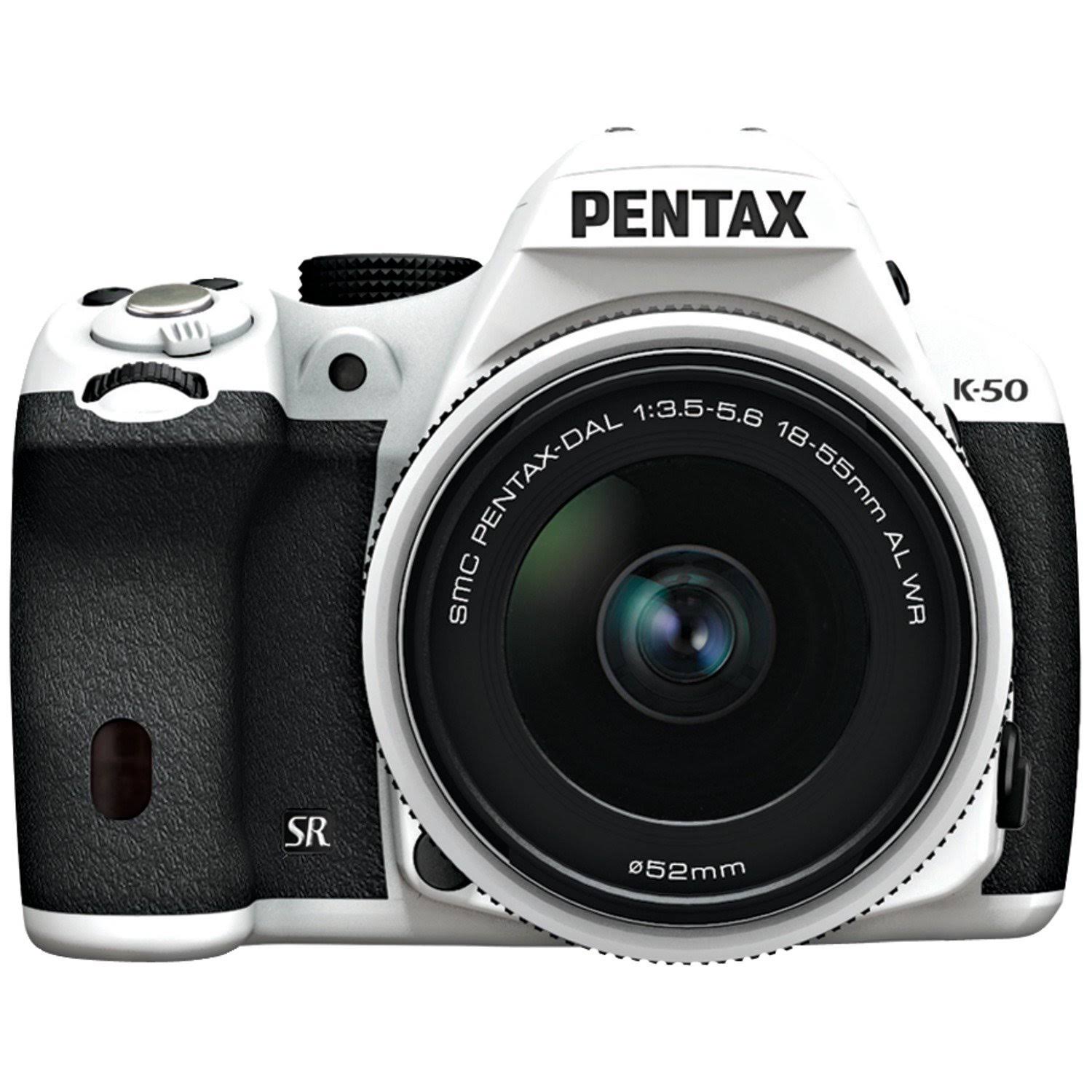 Pentax K-50 16.3 MP Digital SLR Camera - 1080p - White - DA L 18-55mm WR Lens