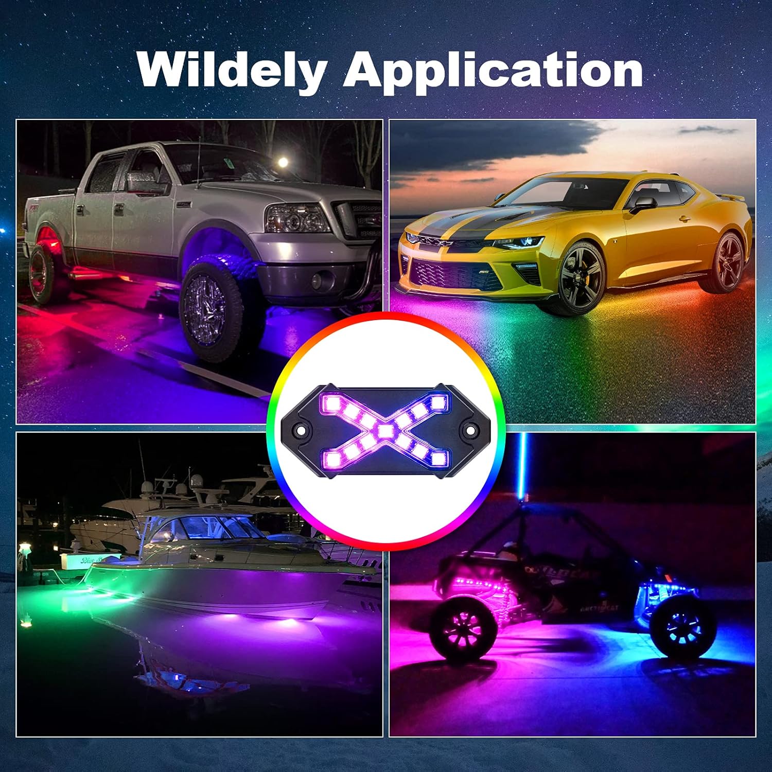 Car Underglow Lights Exterior, LED Underbody Light Kit, 6 PCS Car Underglow Lights Music Sync DIY Mode, Glow Light Kits for Car SUV Ttruck