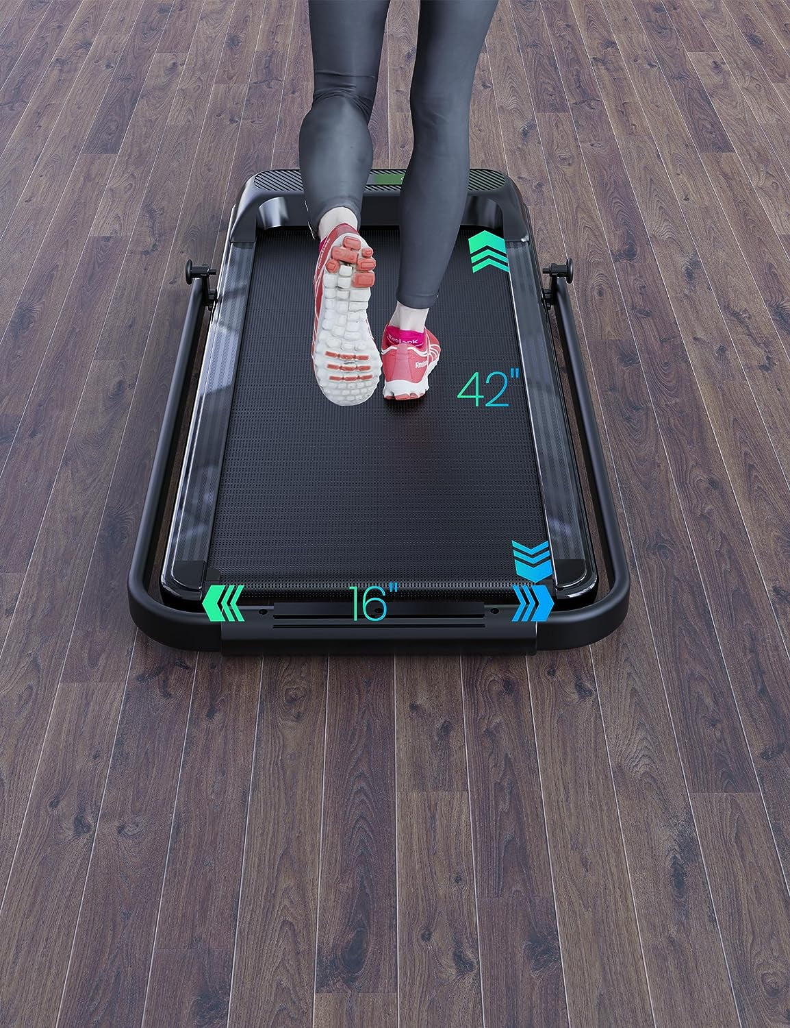 2-in-1 Treadmill, [2.25 HP] [0.6-6.2 MPH] for Running Walking, Folding Treadmill with Real-time Workout Data on LCD Display, Under Desk Treadmill for Apartment Office Home Workout- Black