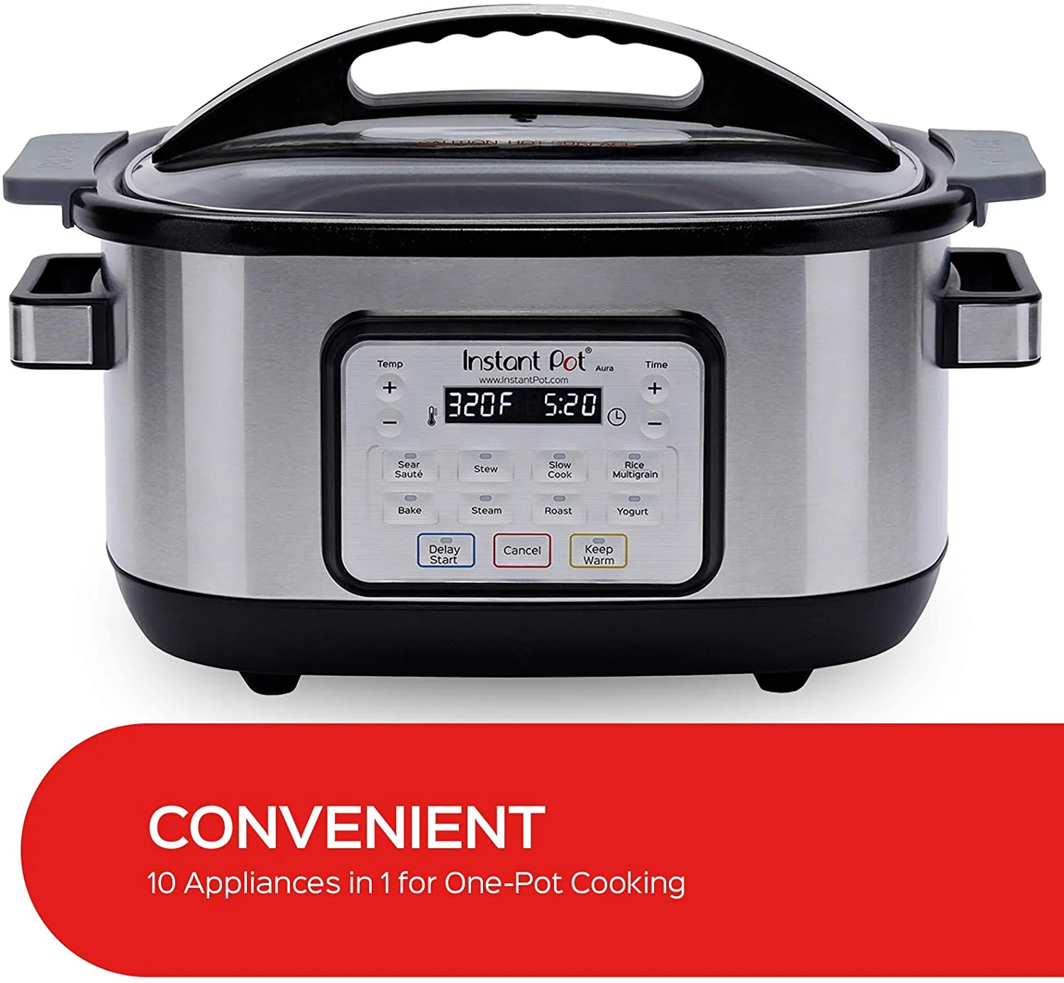 Instant Pot Aura Multi-Use Programmable Slow Cooker, 6 Quart, No Pressure Cooking Functionality