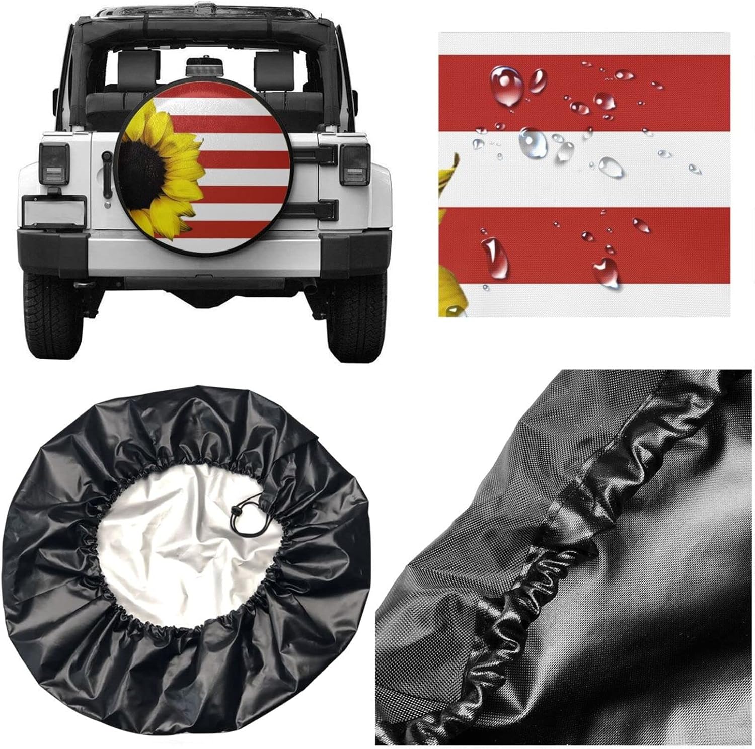 Custom Spare Tire Cover Personalized Wheel Covers with Your Picture Text Name Waterproof Dust-Proof Universal Wheel Tire Protectors Fits Tire for Jeep Trailer RV SUV Camper and Many Vehicle (15 Inch)