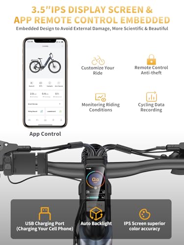 Electric Bike for Adults 1130W Peark Motor, 48V 20AH-45AH SAMSUNG Battery, Max 80 Miles 27.5" Ebike up to 32MPH, E-Bike with Torque Sensor, Front Suspension & Dual Hydraulic Brakes, App Control E Bike