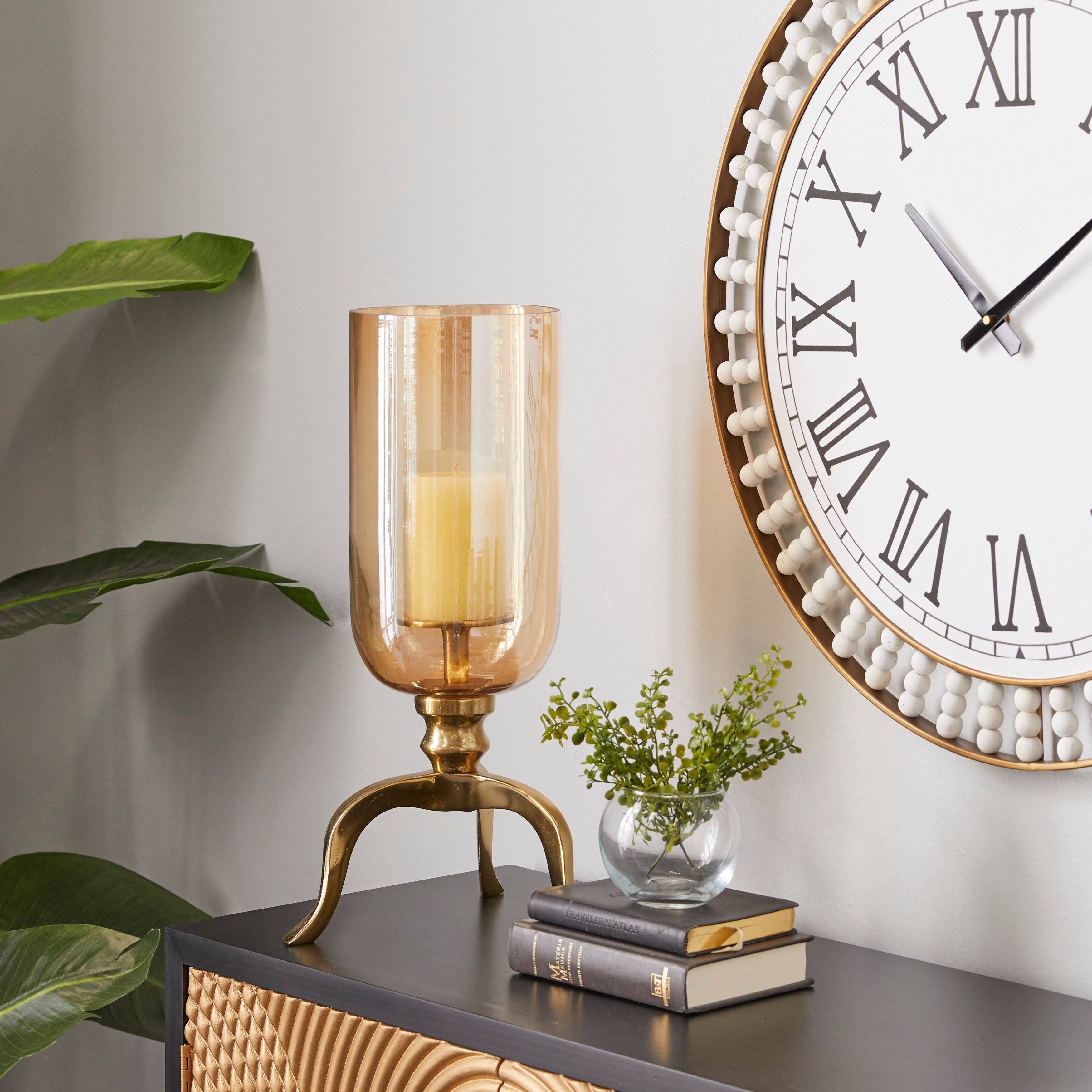 Gold Aluminum Traditional Candlestick Holders, 18 x 13 x 8 - 55391