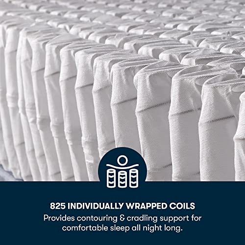 Serta Perfect Sleeper 12 Inch Queen Gel Memory Hybrid Mattress, Ultra Plush, USA Built, 100-Night Trial, CertiPUR-US Certified - Renewed Relief,White and Dark Blue