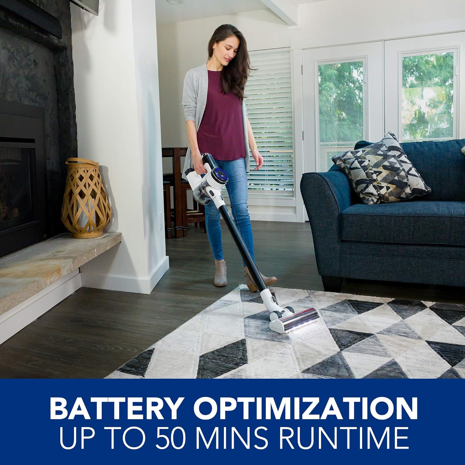 Tineco Pure ONE S12 Smart Cordless Stick Vacuum, 500W Motor for Strong Suction on Carpets & Pet Hair, Sensor Technology Optimizes Power and Runtimes – Matte Black