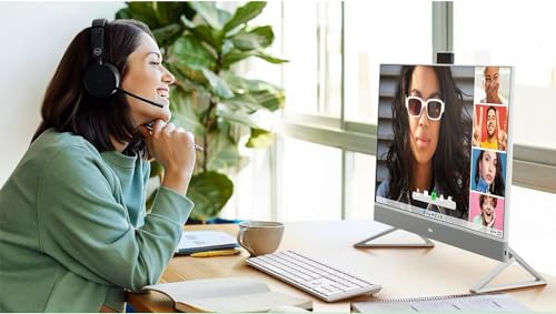 Dell Inspiron 5400 24-inch All in One Desktop - FHD (1920 x 1080) Display, Pop-Up Webcam, Intel Core i3-1115G4, 8GB DDR4 RAM, 256GB SSD, Intel UHD Graphics, USB-C, Bluetooth, Windows 11 Home - Silver