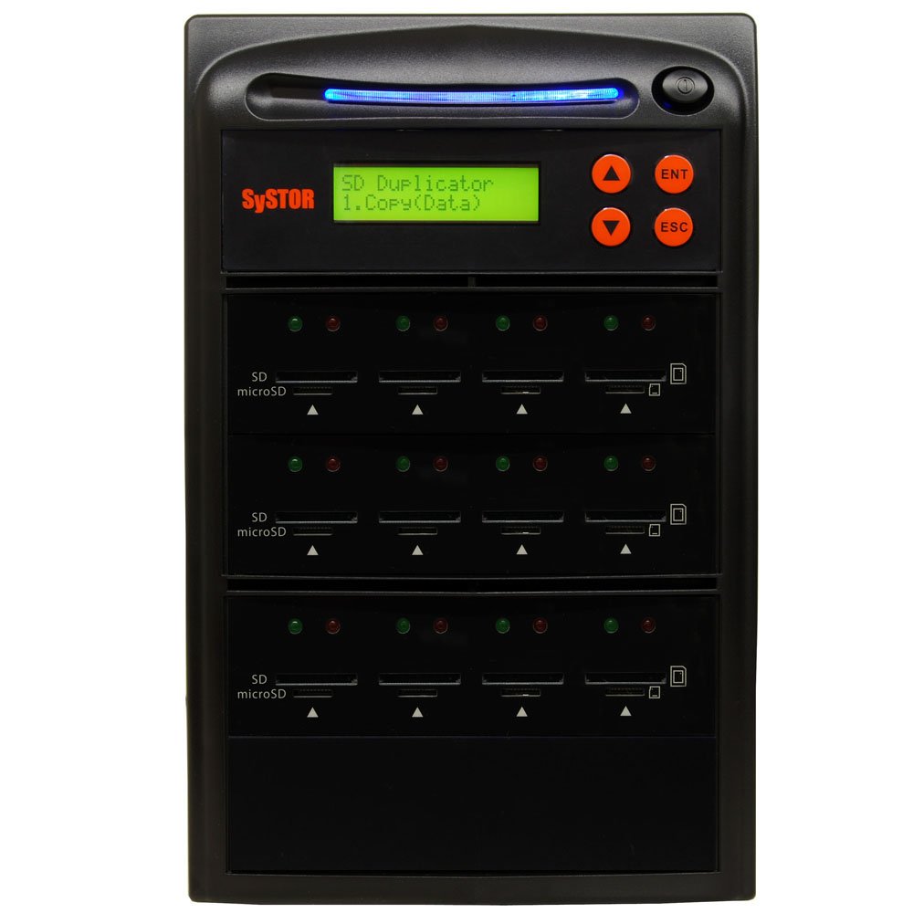 Systor 1:7 SD/microSD Card Duplicator - 2GB/Min - Standalone Multiple Flash Memory Copier & Eraser/Sanitizer, Speeds Up to 33MB/Sec (SYS-SD-7)