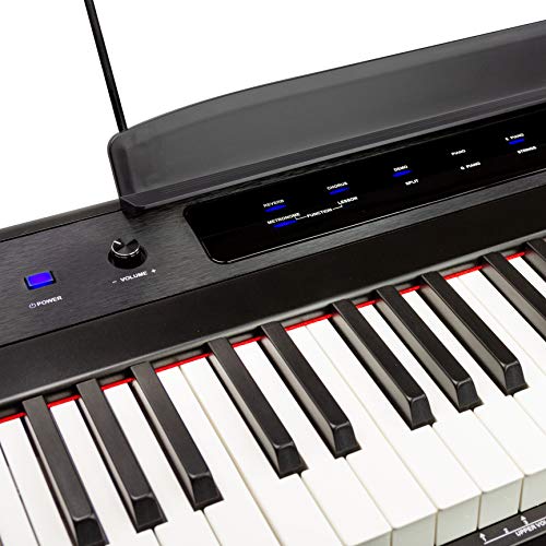 RockJam 88 Key Digital Piano Keyboard Piano with Full Size Semi-Weighted Keys, Power Supply, Sheet Music Stand, Piano Note Stickers & Simply Piano Lessons