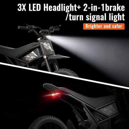 GT73 PRO/GT73 Electric Dirt Bike for Adults, 50MPH 60V 3000W / 37MPH 48V 2400W, 1747Wh/2160Wh Dual Battery Ebike Up to 85 Miles, 25" Motorcycle Tire, UL2849 All Terrain E Bike Full Suspension