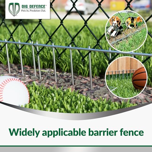 Dig Defence - The Original Animal Barrier Fence, No Dig Underground Fence System for Dogs and Other Animals, 10 Pack - Up to 30’ Total Length - No Dig Fence, (Black)