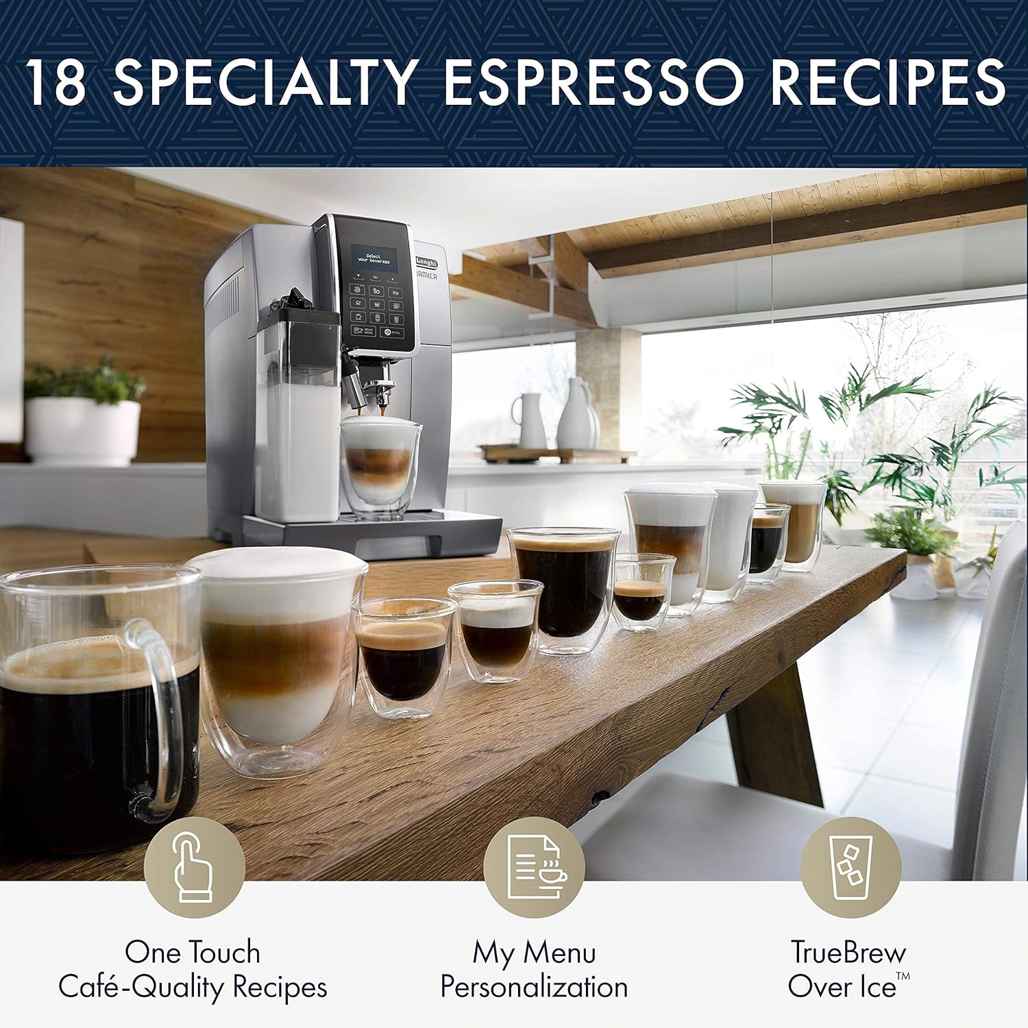 De'Longhi ECAM35075SI Dinamica with LatteCrema Fully Automatic Espresso Machine, Silver (Renewed)