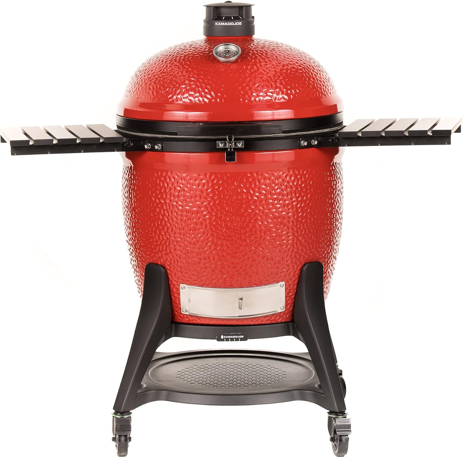 Kamado Joe BJ24RH Big Joe I 24-inch Charcoal Grill with Cart and Side Shelves, Blaze Red