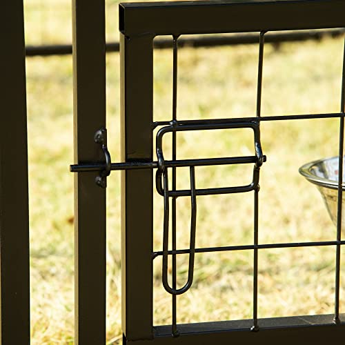 PawHut 4.6' x 4.6' x 5' Dog Kennel Outside, Welded Wire Outdoor Dog Kennel Run with Waterproof & UV Resistant Cover, for S&M Breeds, Chickens, Ducks, Black