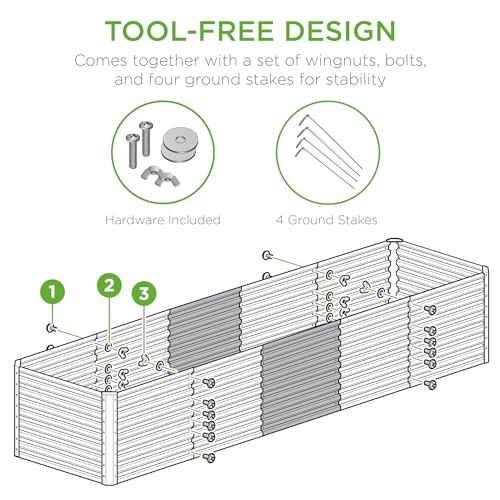 Best Choice Products 8x4x2ft Outdoor Metal Raised Garden Bed, Deep Root Planter Box for Vegetables, Flowers, Herbs, and Succulents w/ 478 Gallon Capacity - Gray