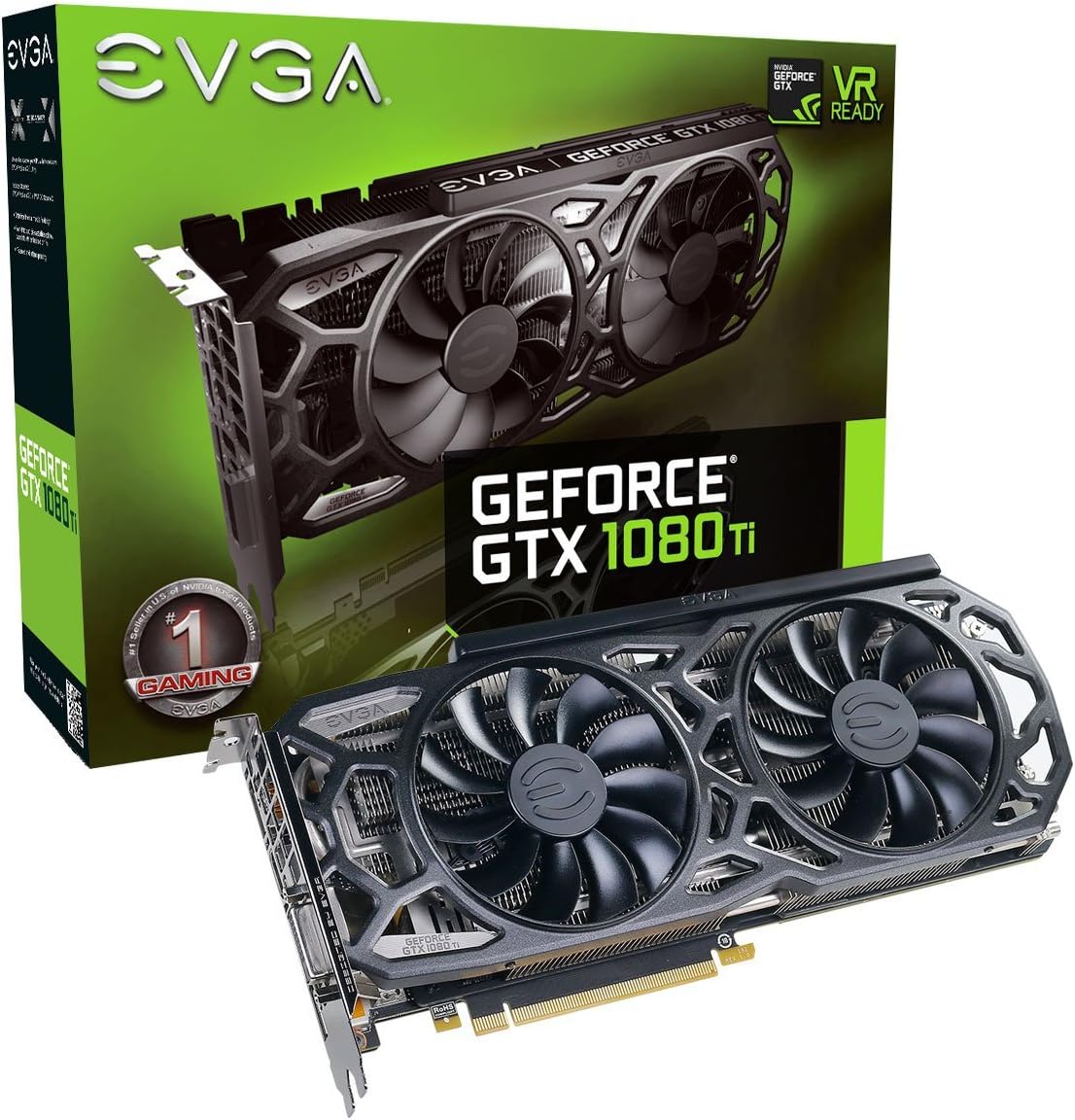 EVGA GeForce GTX 1080 Ti SC Black Edition Gaming, 11GB GDDR5X, iCX Cooler & LED, Optimized Airflow Design, Interlaced Pin Fin Graphics Card 11G-P4-6393-KR (Renewed)