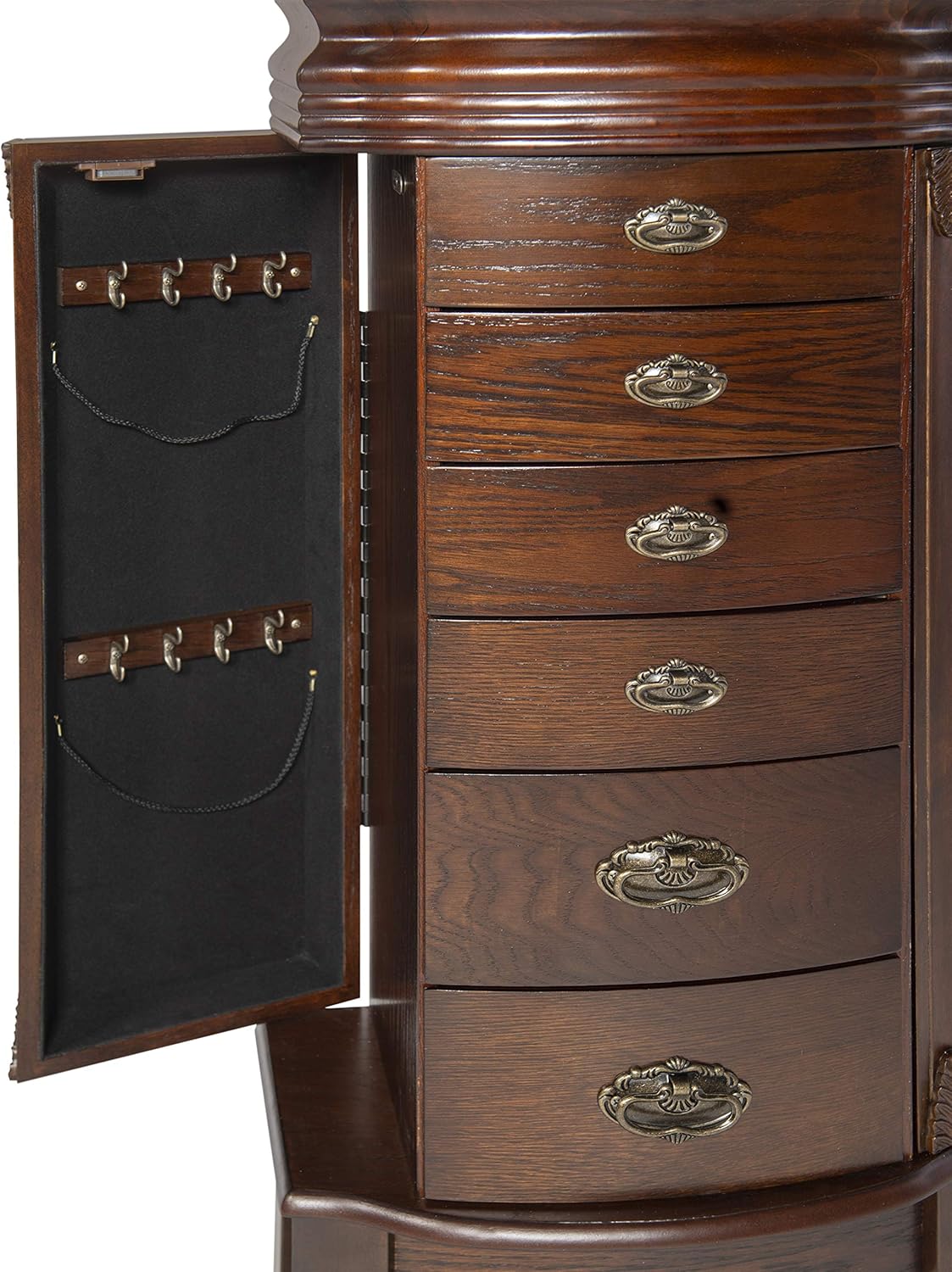Powell Italian Influenced Transitional Espresso Jewelry Armoire,Brown