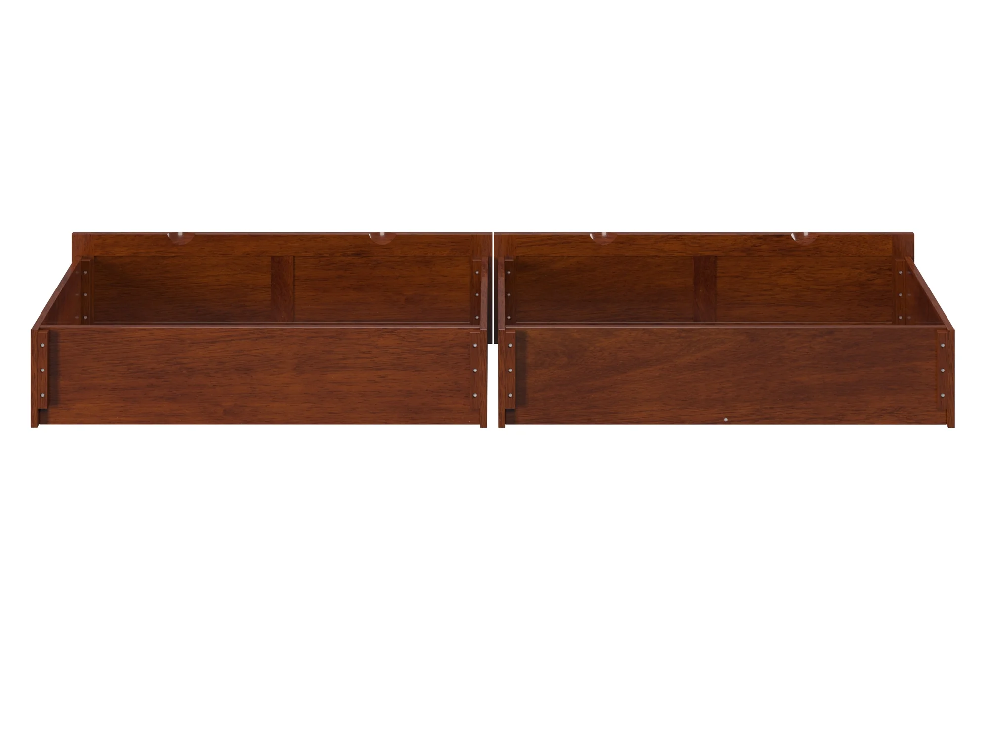 AFI Set of 2 Solid Wood Under Bed Storage Drawers, Twin XL/Queen, Walnut