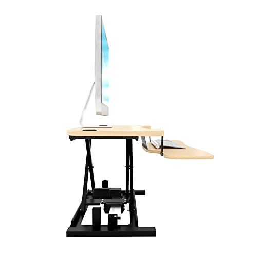 VERSADESK® PowerPro Elite 48” x 24” Standing Desk Converter | 48 Inch Electric Height Adjustable Sit to Stand Desk Riser w/Keyboard Tray & USB Hub - Ergonomic Workstation for Home & Office, Cherry