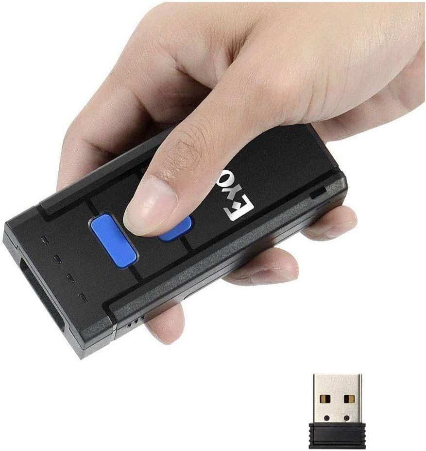 Eyoyo Barcode Scanner Portable 1D Wireless Bluetooth Barcode Reader Compatible with Windows Android iOS Systems for Store Supermarket Warehouse Library Pack of 2