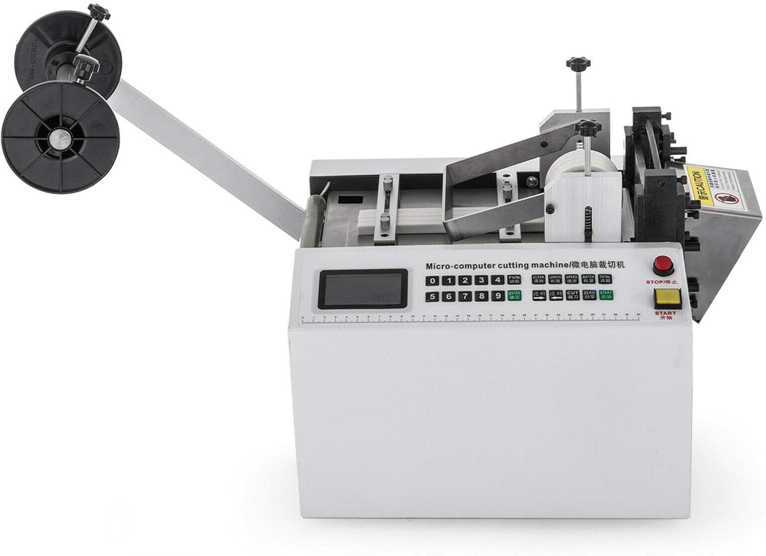 Mophorn Automatic Heat-Shrink Tube Cutting Machine 250W YS100 Tube Cable Pipe Cutter Precise Efficient Tube Cable Pipe Cutter Cutting Machine for Sleeve, Rubber/Plastic Tube, Small Wire, Sheet, Film