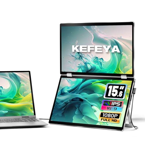 Laptop Screen Extender, Portable Monitor for Laptop 12" Full HD IPS Display, Dual Monitor Extender Compatible with 13-16 Inch Windows, Chrome & Mac