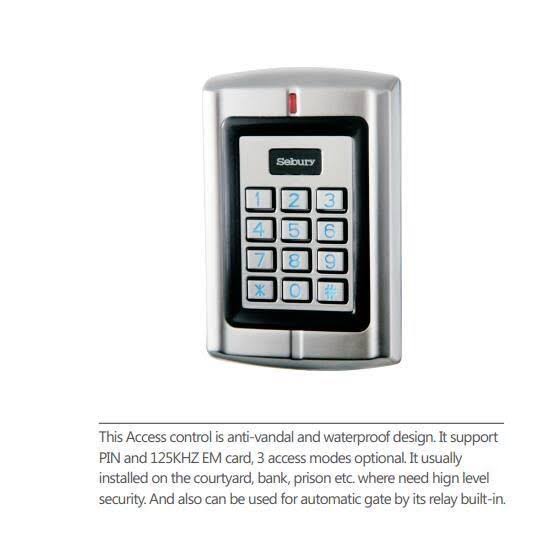 Sebury WG26 IP65 Metal Waterproof Door Access Keypad RFID Proximity Card Reader SW200