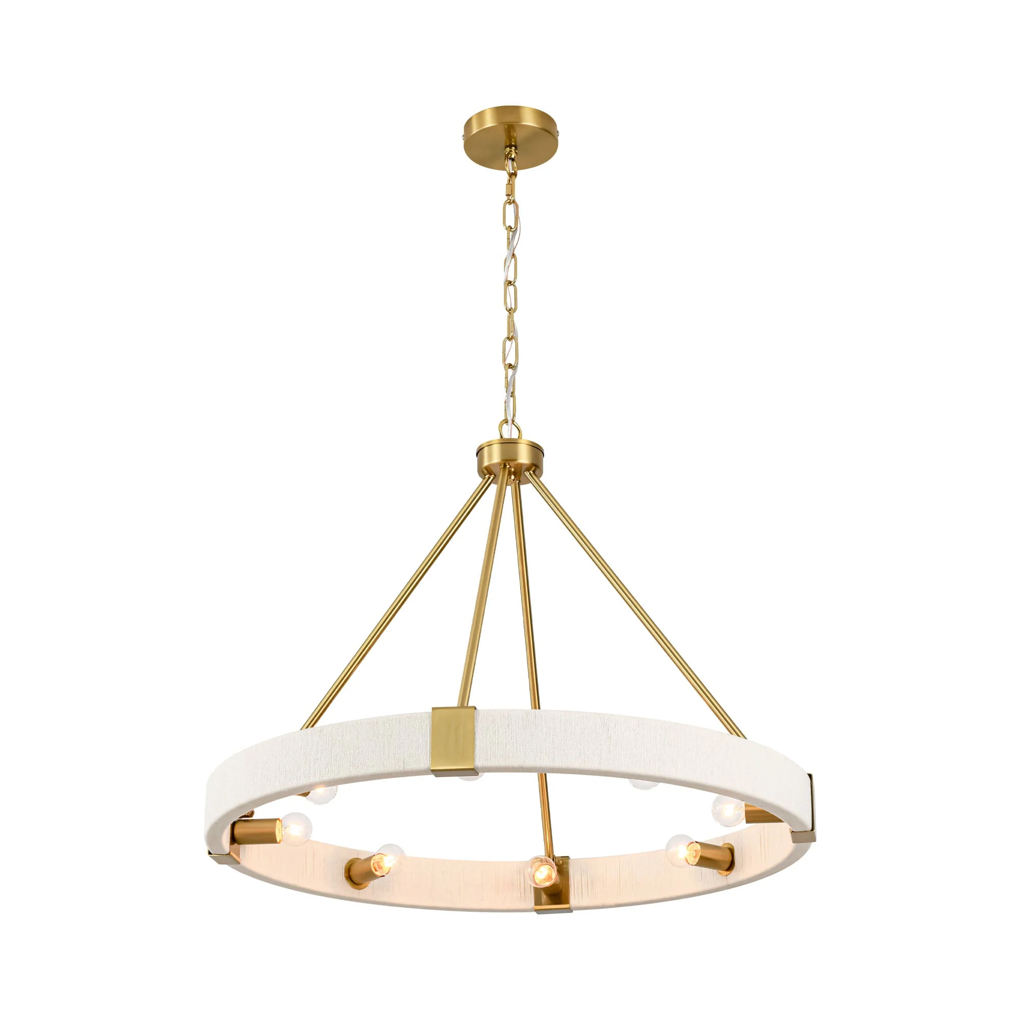 Velroa 8-Light Dimmable Fabric Boho Ring Chandelier (27)
