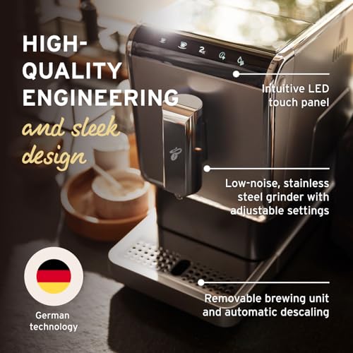 Tchibo Single Serve Coffee Maker Black - Automatic Espresso Coffee Machine - Built-in Grinder, No Coffee Pods Needed