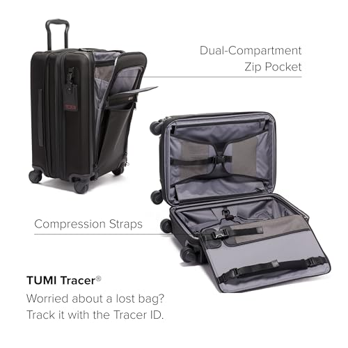 TUMI - Alpha International Expandable 4 Wheeled Carry-On - Rolling Carry On Suitcase for Domestic & International Travel - Black