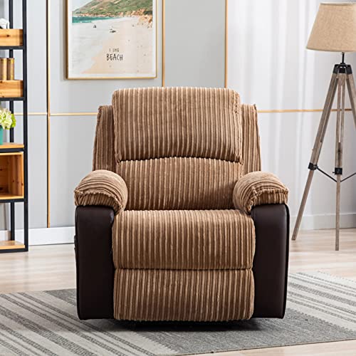 CALABASH Power Recliner Chair, Lazy Boy Recliner for Elderly/Adult, Adjustable Home Theater Big Man Recliners for Living Room, Soft Flannel Fabric Recliners (Brown)