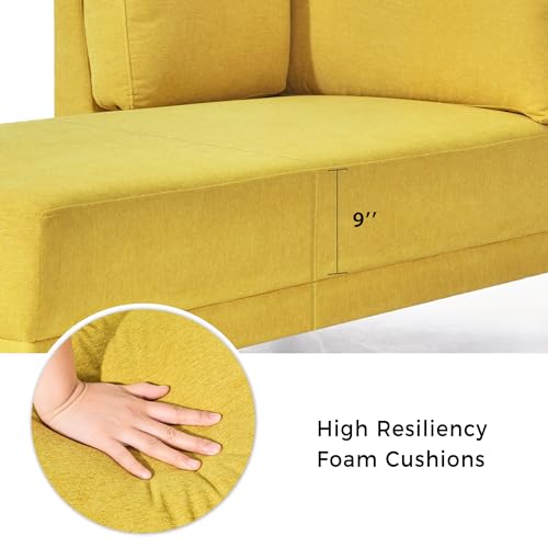65" Modern Chaise Lounge Sofa Chair, Sleeper Sofa, Upholstered Indoor Chaise Lounge, Corner Sofa Couch, Sofa Bed Leisure Sofa Recliner for Bedroom, Living Room, Office & Apartment, Grey
