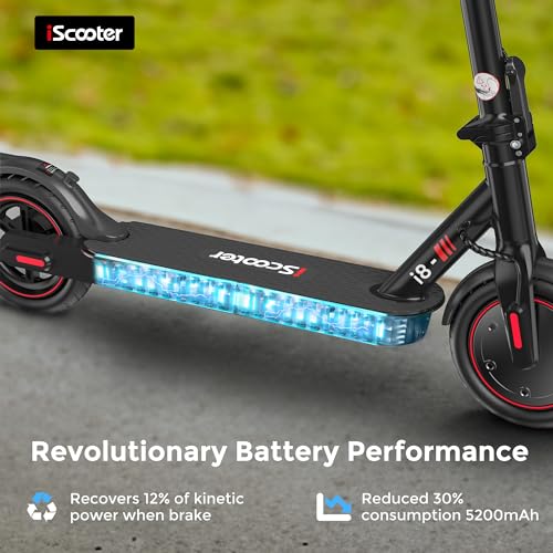 iScooter Electric Scooter for Adults, 18/12 Miles Long Range,22/19/18 Mph Top Speed, Commuting Electric Scooter with Cruise Control, Double Braking Systems Escooter for Adults and Teens