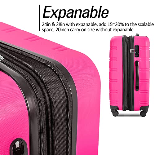 Merax Flieks Luggage Sets TSA 3 Piece Spinner Suitcase Lightweight 20 24 28 inch (Yellow)