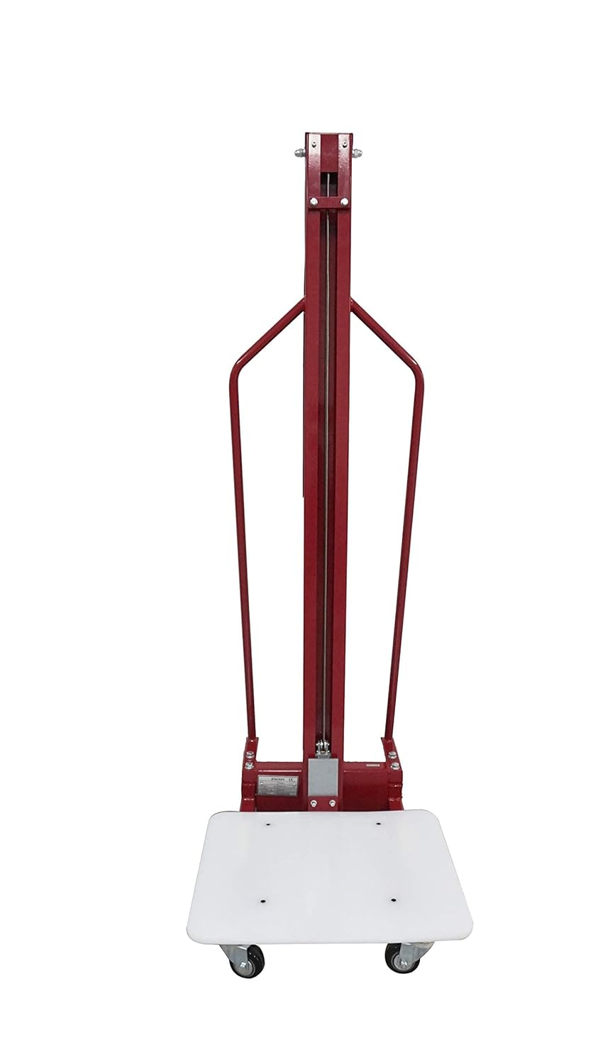 Pake Handling Tools - Winch Stacker, Manual Work Positioner Lift Truck - Steel Lightweight and Easily Maneuverable Lift with 220 lbs Capacity 59" Lift Height