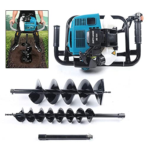 DYRABREST 52cc Gas Powered Earth Auger Post Hole Digger Borer Fence Ground Drill 4inch / 6inch / 8inch Bits