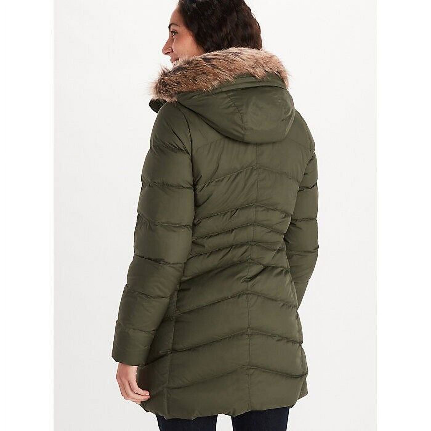 MARMOT Women's Montreal Hooded Faux-Fur-Trim Coat Olive Green Size XL MSRP $300