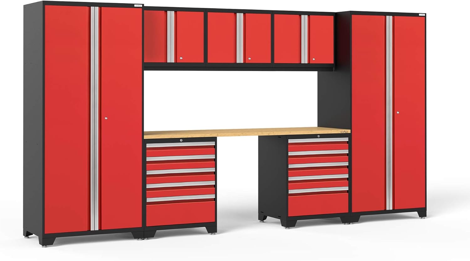 NewAge Products Pro Series Red 8 Piece Set, Garage Cabinets, 52291