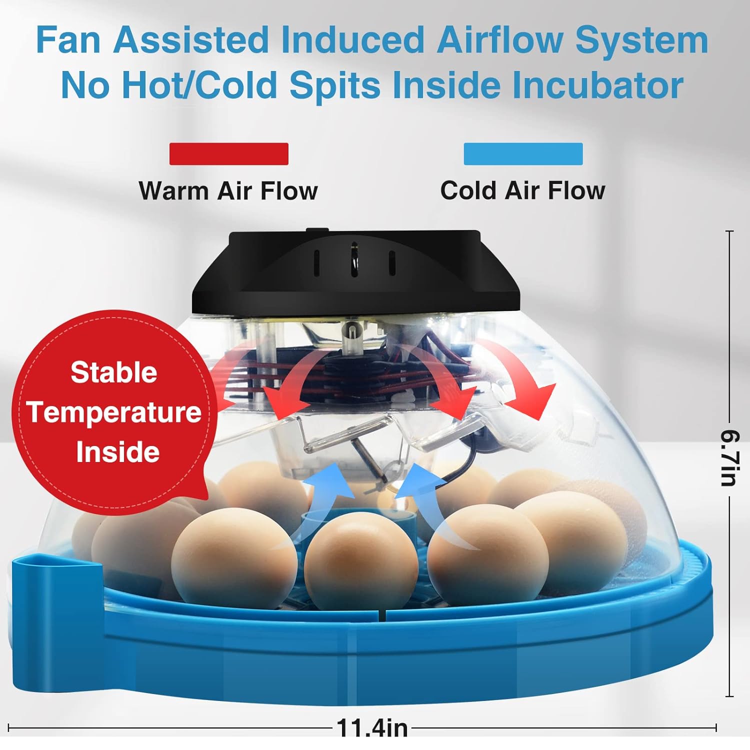 12 Egg Incubator, Automatic Incubator with Humidity Display, Egg Candler, Automatic Egg Turner, Water Feeder, Feeder for Hatching Chickens Pack of 2