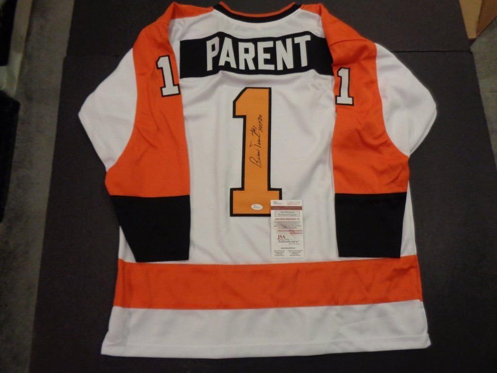 Bernie Parent Autographed Philadelphia Flyers Retro Replica Jersey JSA COA