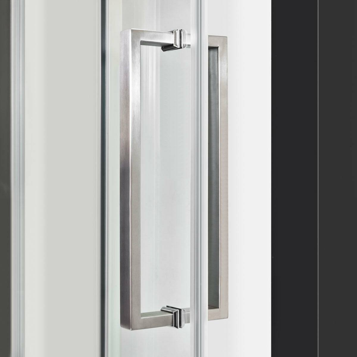 LessCare Ultra-B 58-62W x 60H Bathtub Doors, Semi-frameless, Chrome Finish (Brushed Nickel Finish)