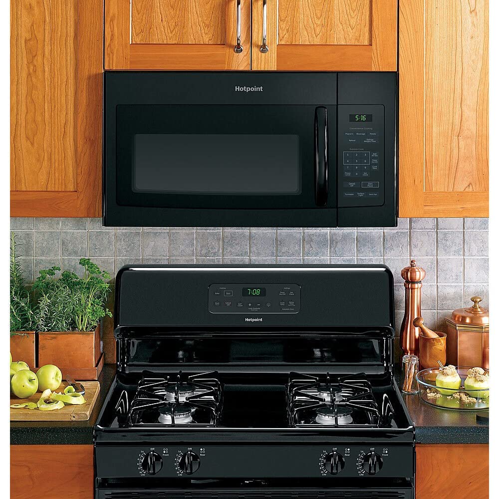 Hotpoint RVM5160DHBB 1.6 cu. ft. Over-The-Range Microwave Oven Black , 16.5" Height, 29.875" width, 15.25" Length