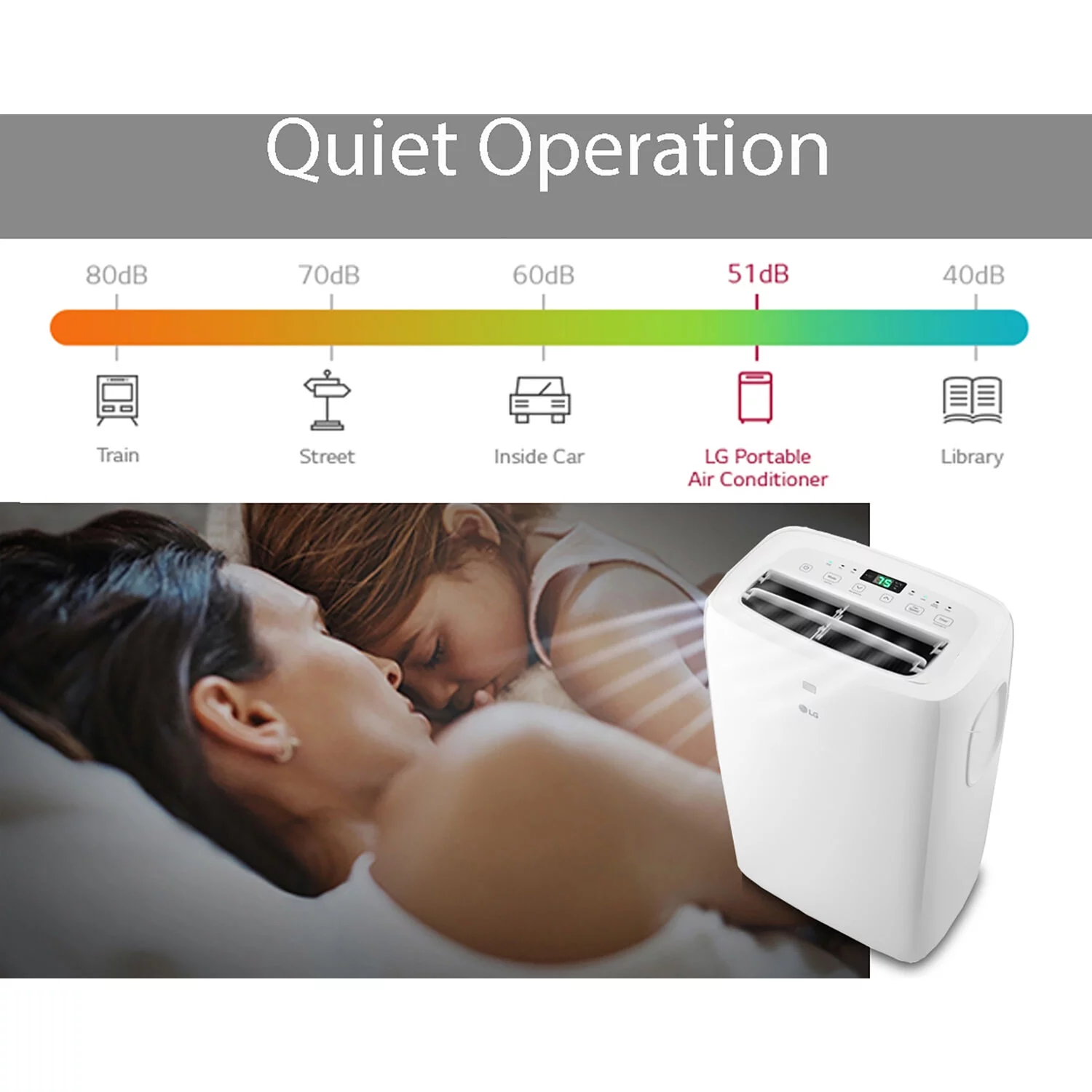 LG 6,000 BTU (DOE) / 8,000 BTU (ASHRAE) Portable Air Conditioner, Cools 250 sq ft (10' x 25')