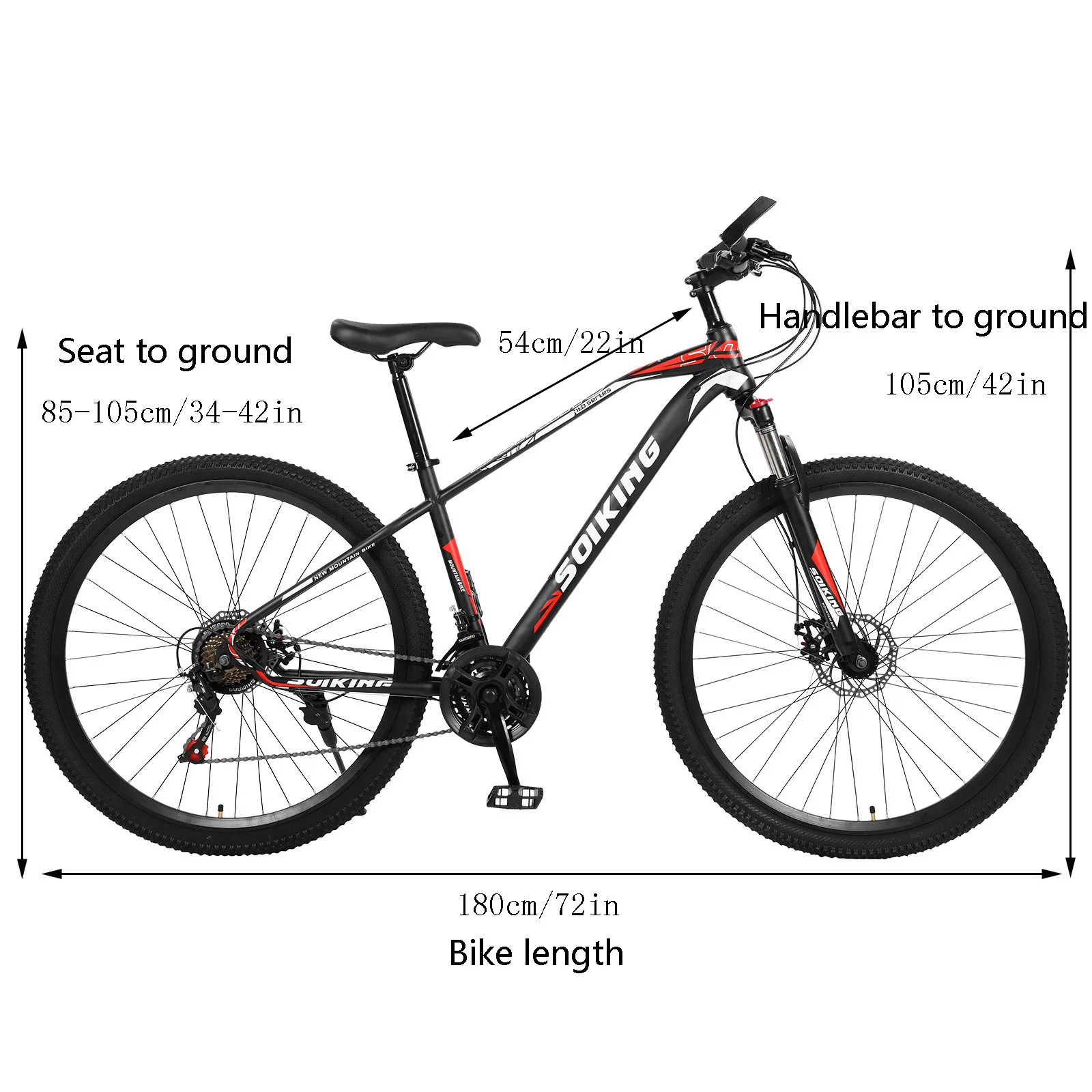 Guzom Adult Mountain Bikes- Mountain Bike 26-inch Outdoor Sports, 21-Speed , Suitable for Men and Women