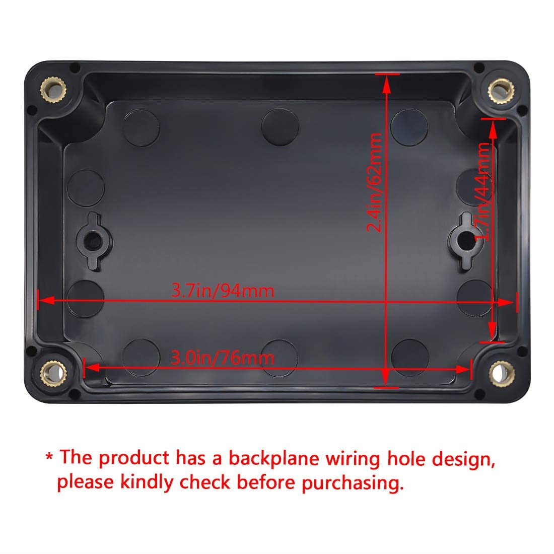 LeMotech ABS Plastic Electrical Project Case Power Junction Box, Project Box Black 10.4" x 7.2" x 3.7" (263 x 182 x 95 mm)(Pack of 1)