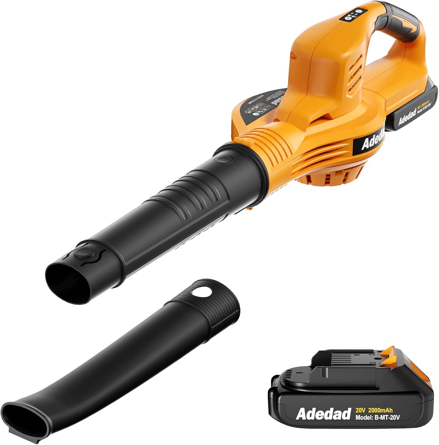 Adedad 20V Cordless Leaf Blower Powerful,Electric Handheld Sweeper Power Battery 2.0 Ah Li-ion Battery 150 MPH,Variable-Speed,Lightweight for Blowing Leaf/Snow Pack of 2