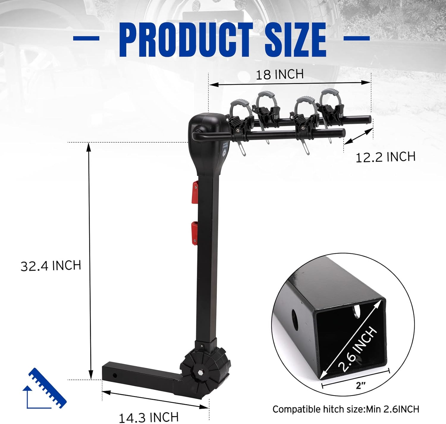 BUNKER INDUST 2-Bike Hitch Mount Carrier Rack,Heavy Duty Bicycle Carrier Foldable for Cars, Trucks, SUV's and minivans with a 2 Hitch Receiver