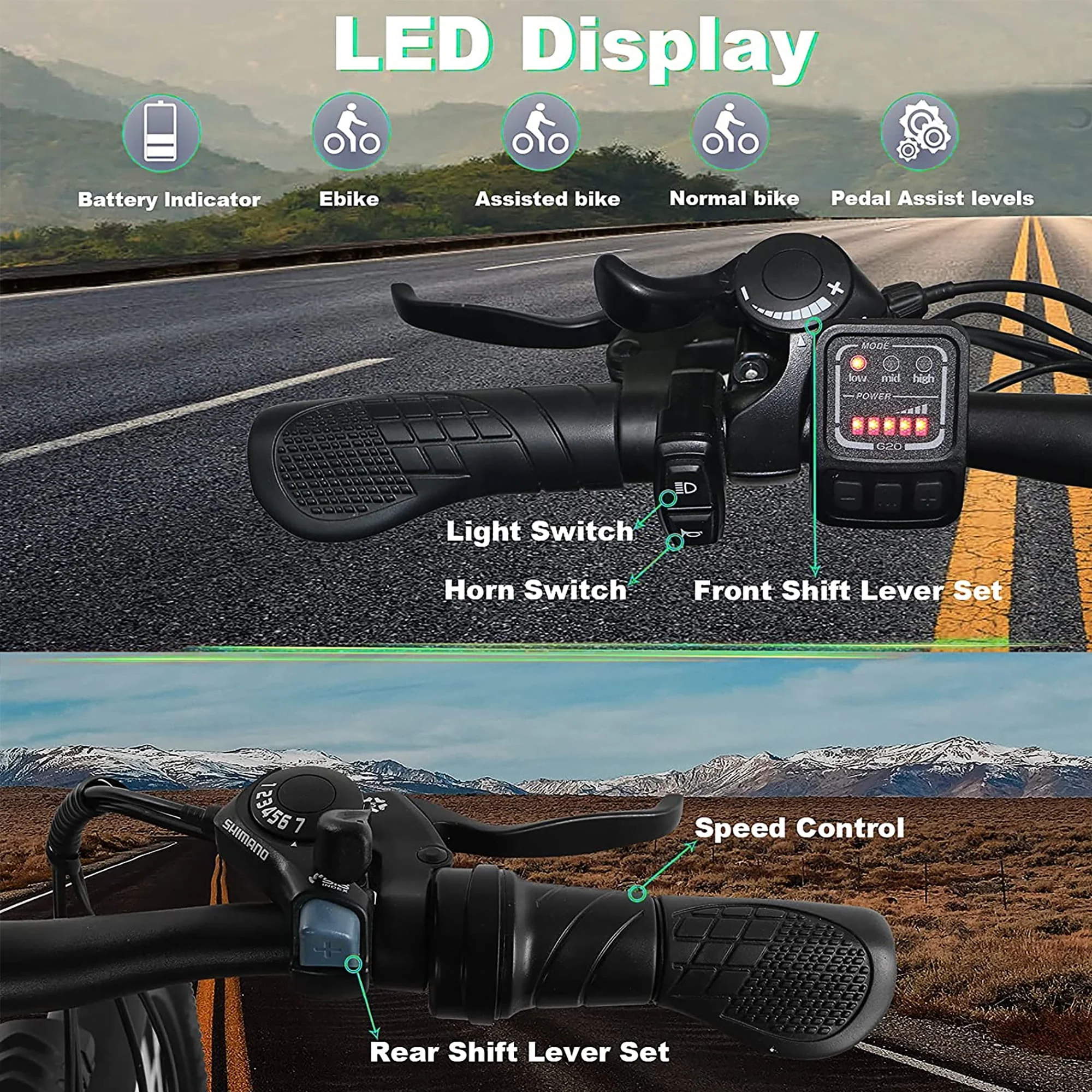 ZNH Electric Bike 26 Electric Mountain Bicycles 350W Motor E bike 21 Speed 36V 10Ah Electric Commuter Bike 20MPH Black Electric Bicycle Ebike